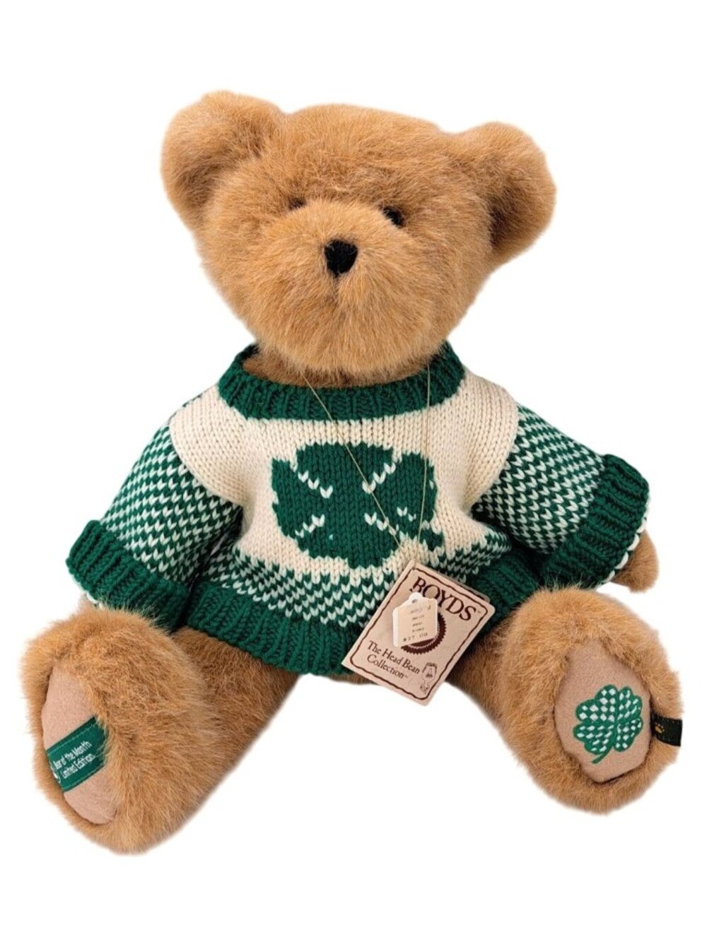Vintage Boyds Bear Of The Month Plush Lucky Liam Shamrock Limited Edition 17"
